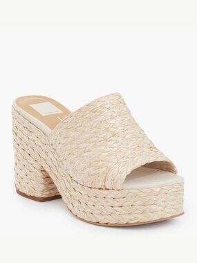 Dolce Vita Elora Platform Slide Sandals in Light Natural